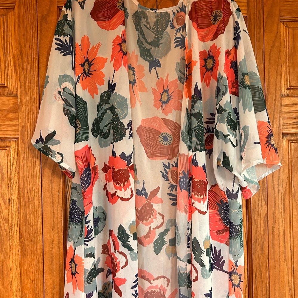 🆕🍓Floral Sheer Kimono/Coverup - Picture 2 of 7